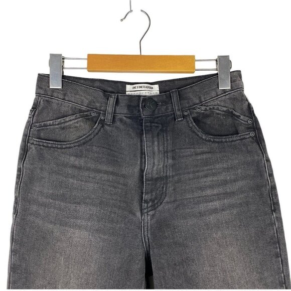 One x One Teaspoon High Rise Mom Fit Destroyed Knee Tapered Leg Frayed Hem US 26 - Picture 3 of 14